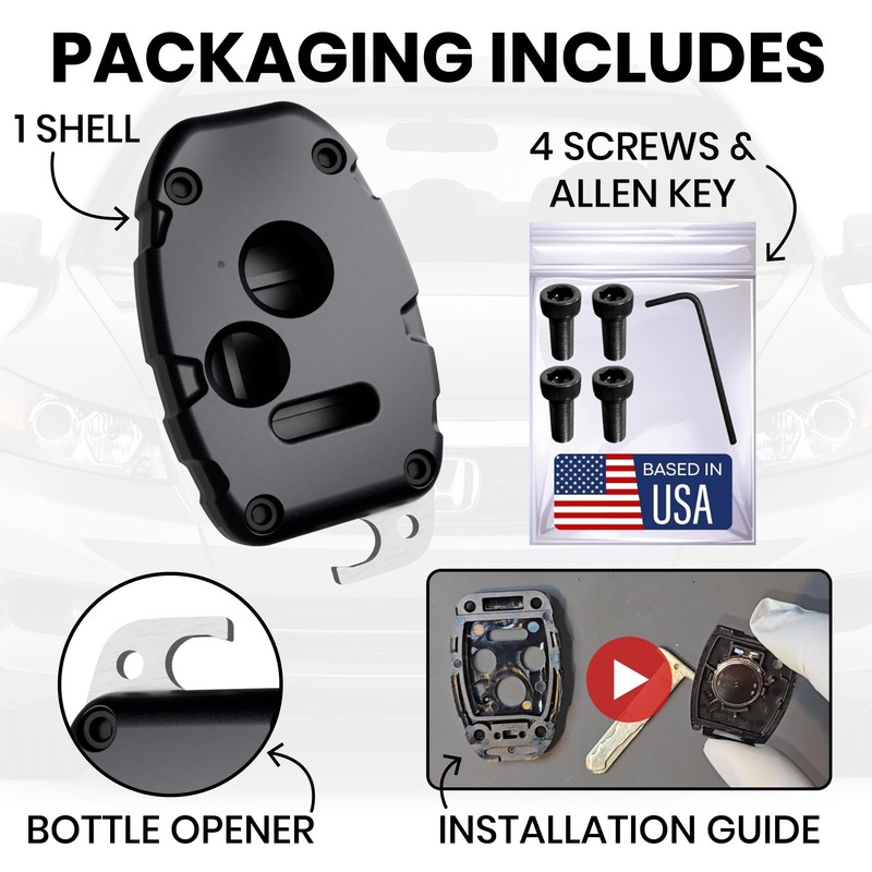 USA-Made for Honda Key Fob Shell | Crack-Resistant & Durable