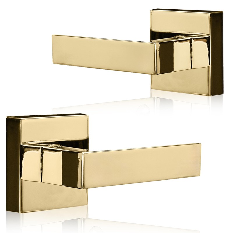 XFORT Quad Passage Knob Set Polished Brass, Door Knob for