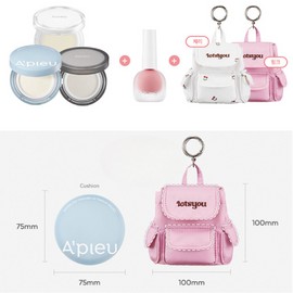 A'PIEU Juicy Pang Water Blusher + Water Lock Finisher + Lotsyou Keyring Set 3items [Limited], Blusher#$%Finisher & Keyring:PK02-Water Lock Finisher Super Velvet + Backpack Keyring (Pink)