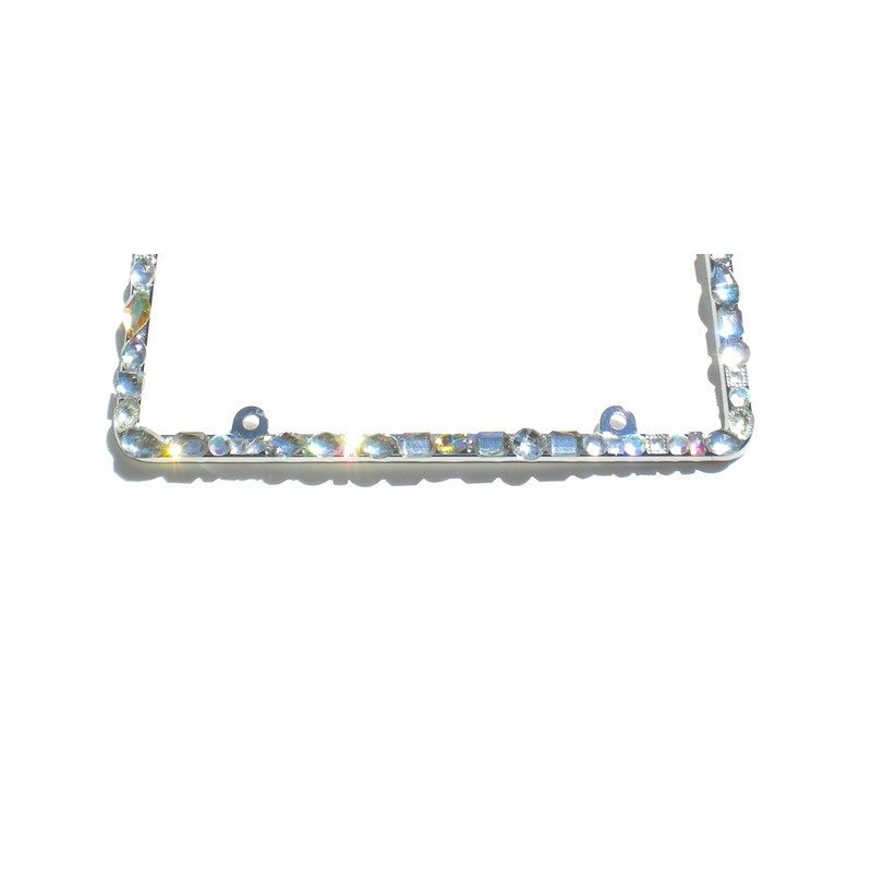 Chunky Mix AB Clear Crystal Rhinestone License Plate Frame (4