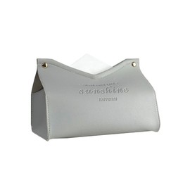 LOYELEY Tissue Case, Stylish, Scandinavian Design, Cover, Tissue Box, PU Leather, Soft Pack, Interior Gap, Storage Case, Lavatory Storage (Gray)