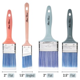 Bates- Paint Brushes, 4 Pack, Vintage Colors Plastic Handle, Paint Brushes for Walls, Stain Brush, Wall Paint Brushes, Paint Brush, Furniture Paint Brush, Paint Brushes for Painting Walls