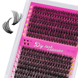 Lash Clusters 280PCS Individual Lashes D Curl Eyelash Clusters Mixed Length Cluster Eyelash Extensions Clusters Lashes with Thin Band Soft False Eyelashes DIY at Home(40D+50D,D-Mix9-16mm)
