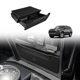 Muslogy Console Storage Drawer Compatible with Toyota 4Runner 2014-2022 2023 2024 Accessories Center Console Organizer Insert Cubby Storage Box With Anti-Slip Mat (One-Touch Self-Locking Mechanism)