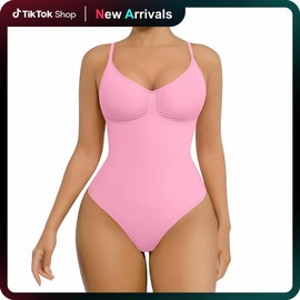 FeelinGirl Seamless Covered Bust Jumpsuit Thong Bodysuit Fit Comfort Slimming  Womenswear 1 Breathable Hip Tops Soft  Deals For You Days:_Thong-Black_XL/XXL
