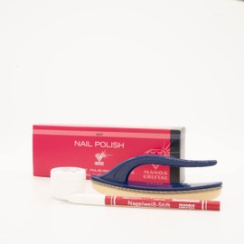 Nail buffing kit: Leather buffer (polisher) and powder.