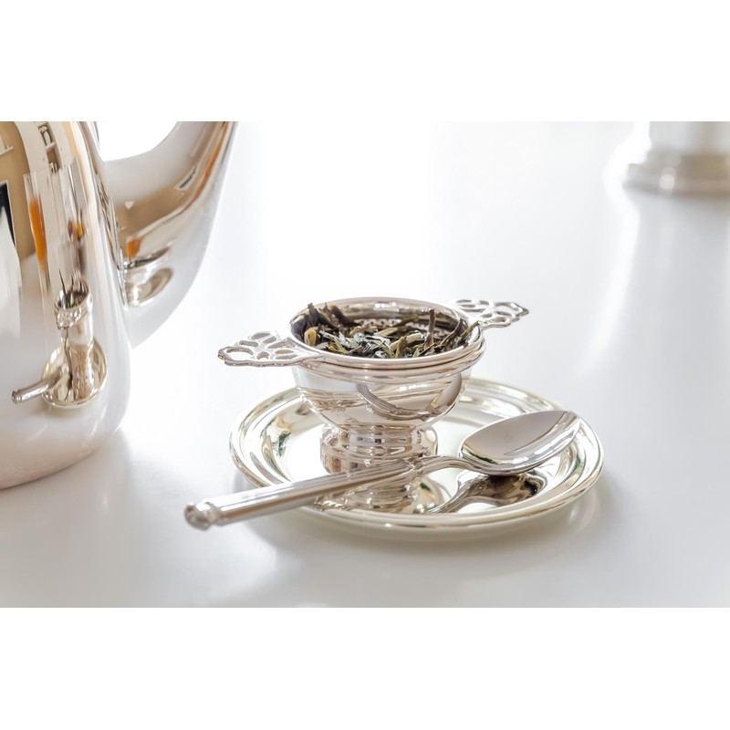 Edzard Asaam Tea Strainer with Holder Diameter 6 cm, silver