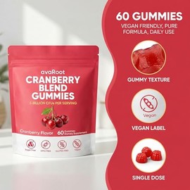 avaRoot Cranberry Blend Gummies - Women's Balanced pH, Cranberry & Probiotic Formula with Vitamin C for Women’s Wellness & Urinary Tract Support - 60 