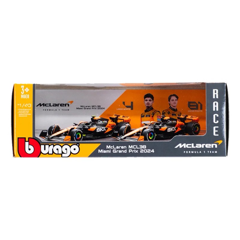 Bburago 2pack Autos F1 Mclaren Mcl38 2024 A Escala 1:43