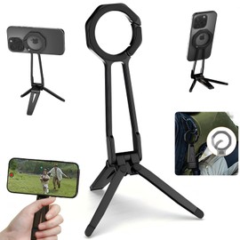 Unitaku MagSafe Tripod with Mountain Buckle Integrated, Super Strong N52 Magnet, Foldable Thickness 0.9cm, Ultra Lightweight 130g, 360 Degree Rotation, Compatible with Smartphone Stand/Selfie Stick