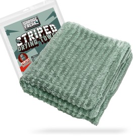 Garage Freaks Hybrid Car Drying Towel Striped Drying Towel 1x XXL Microfibre Cloth Large 50 x 80 cm 1300 GSM Extremely Absorbent Towel