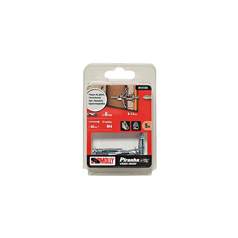 Molly m18106-xj Metal Cavity Wall Dowels with Screws M6 Diameter
