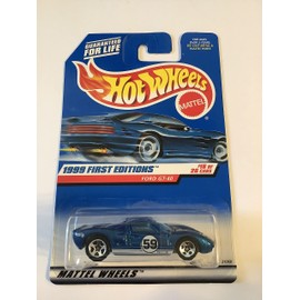 Mattel Hot Wheels 1999 First Editions 1:64 Scale Blue Ford GT-40 16/26 Die Cast Car