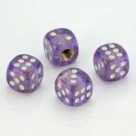 LST 4x Valve Caps Tyre Valve Cube Purple Glitter Car Truck Motorcycle Quad
