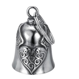 ZKGYUS Guardian Bell Motorcycle Bell, Bicycle Bell, Stainless Steel Motorcycle Bell Lucky Charm, Protective Bell Angel Riding Bell, Motorcycle Bell Keyring for Blessing the Peace, Lucky Charm, Steel