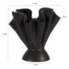 Bloomingville Stoneware Ruffled Vase with Reactive Glaze, Black