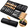 12-Piece Wooden Carving Chisel Set – Full-Size Woodworking Knives and