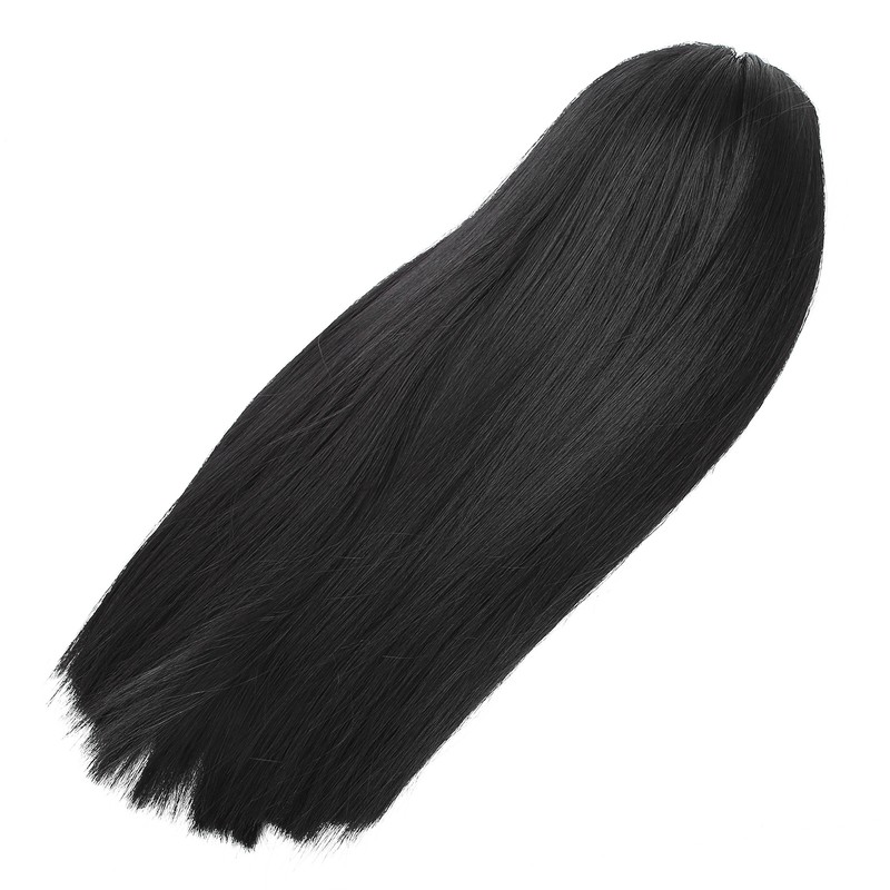 Women Long Straight Hair Full Wig Black Synthetic Wig With