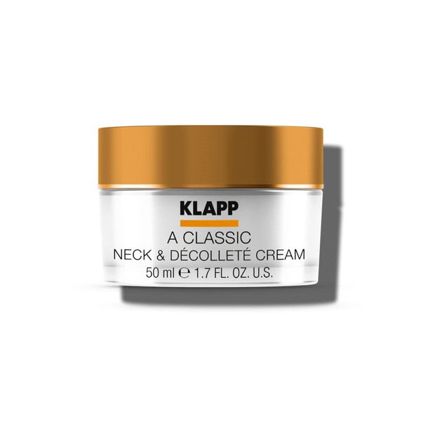 KLAPP Cosmetics - A Classic - Neck & Decollete Cream - with Vitamin A, E and F Protects Against Free Radicals and Prevents Early Skin Ageing - for Demanding and Mature Skin - 50 ml