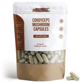 Cordyceps Mushroom Capsules | Natural Performance Enhancement | Immune Support | Respiratory Health | Antioxidant Protection | Cordyceps Capsules Mushroom Powder | Vegan-Friendly | 60 Capsules