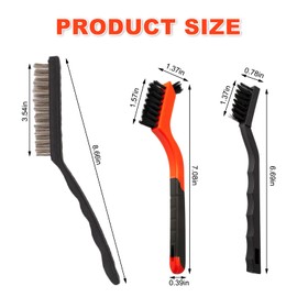 9PCS Wire Brushes for Cleaning Set, High Quality Wire Brush Set, with Curved Handle, Stainless Steel, for Deep Cleaning of Dirt, for Removing Rust