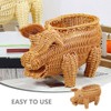 Holibanna Wicker Storage Basket Decorative Cute Pig Shaped Rattan Woven