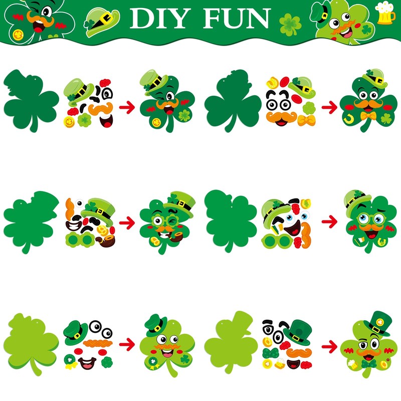 STEFORD 24 Pcs St. Patrick's Day Craft Kits for Kids,
