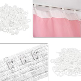 Pack of 200 plastic curtain hooks, sliding hooks, clip holders, curtain guides, curtain hooks, curtain rollers for window curtain, DIY, camper, curtains (2 pieces)