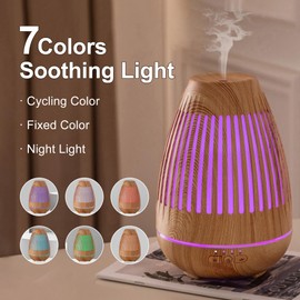 Essential Oil Diffuser with Humidifying, Aromatherapy Diffuser for Essential Oils Large Rooms, 7 LED Colors 5 Mist Modes Quiet Operation Auto-Off & Waterless Protection for Home & Office