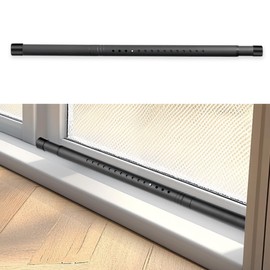 WIDYANA Sliding Door Security Bar, 17.1-51" Adjustable Lock Bar with Rubber Tips, 1.25" Thickened Metal for Sliding Window & Door, Black, Fortify Your Home Entry Points