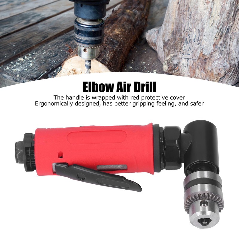 Industrial Air Drill Mini 1/4in Zinc Alloy 90° Elbow Pneumatic