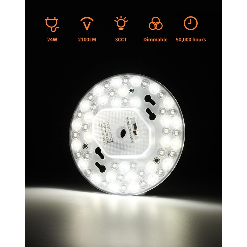 Tomosu 2 Pack Ceiling Fan LED Light Replacement Dimmable 5.1