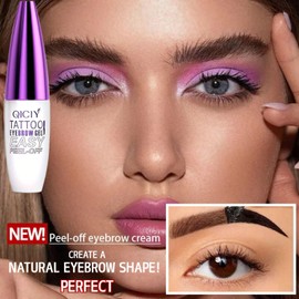 Easy Peel off Eyebrow Gel, Qiciy Eyebrow Gel Easy Peel Off, Peel Off Eyebrow Waterproof & Sweatproof for All Skin Types (All)