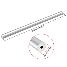 sourcing map 6063 Aluminum Round Tube, 300mm Length 16mm OD 5mm Inner Dia Seamless Aluminum Straight Tubing