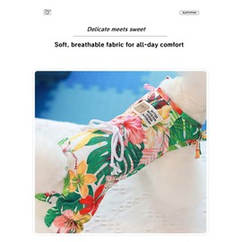 Hdwk&Hped Dog Shirt Hawaiian Style Dog Onesie Summer Dog Pajamas Pet Clothing for Small Dogs Cats Holiday Beach (Blue, Small)