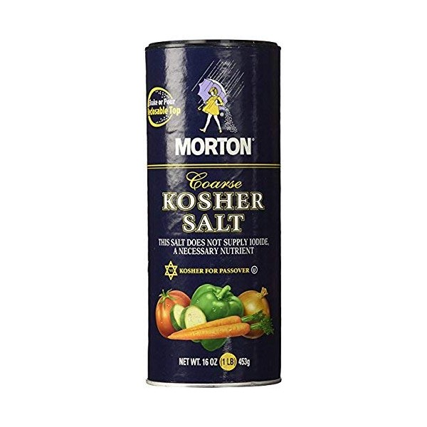 Morton Coarse Kosher Salt 16 oz. (Pack of 2)