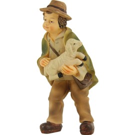FADEDA Shepherd Boy with Lamb/Height: 8 cm/Hand-Painted/Detailed Nativity Scene Figures - Christmas Table Decoration Nativity Accessories