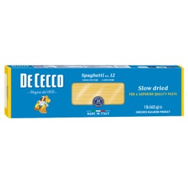 De Cecco Spaghetti No. 12 Pasta, 16 Oz, Authentic, Slow Dried, Made with Durum Wheat, Versatile Pasta for Sauces & Recipes, Made in Italy