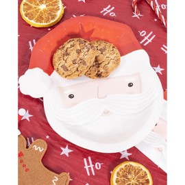 YöL Set Of 6 Santa Claus Paper Plates Disposable Xmas Dinner Lunch Party Tableware