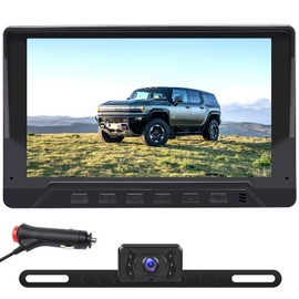 7 Inch Backup Camera Truck Hitch Trailer HD 1080P Car Rear View Camera Monitor kit Night Vision DIY Guide Lines IP68 Waterproof for Cars RVs Trucks Pickup Tractors Bus Semi-Trailers
