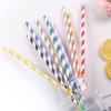 100PCS Biodegradable Paper Straws, Assorted Rainbow Colors Striped, 10 Colors