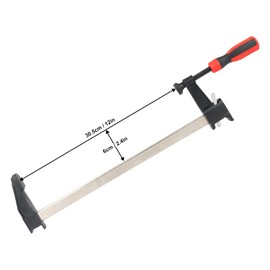 Biugaaufai 5 Pack 12 Inch Woodworking F Clamps, Bar Clamps with 2.5 Inch Throat Depth & Red Handle, 12 Inch F Clamp for Woodworking, Metalworking, 600 Lbs Capacity