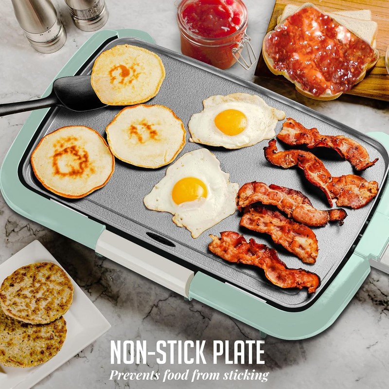 OVENTE Electric Griddle with 16 x 10 Inch Flat Non-Stick