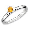Stackable Expressions Sterling Silver High 4mm Round Citrine Stackable Ring