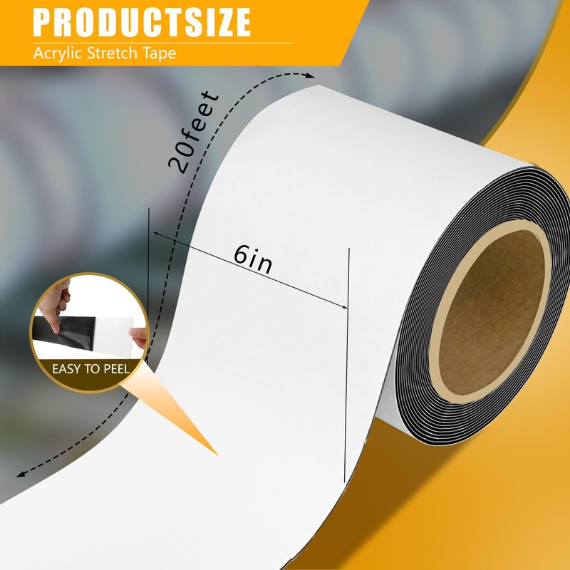 Stretch Tape for Windows & Doors, 6" x 20' Roll