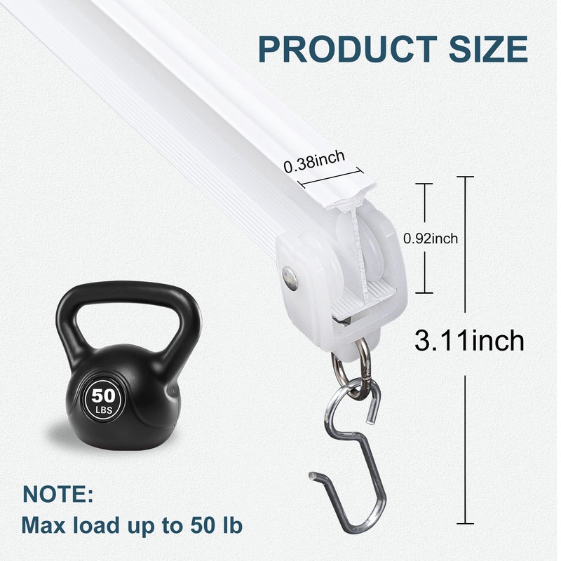 MaKefeile Ceiling Curtains Track System, Flexible & Bendable Curtain Tracks