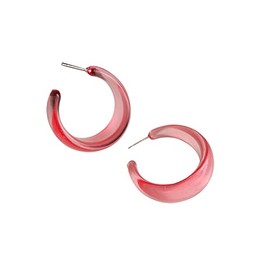 Colorful C shape Hoop Earrings for Women Resin Acrylic Y2k Multicolor Chunky Big Lightweight Jewelry-Pink