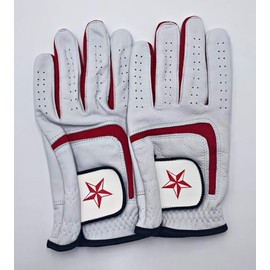 Max Star 2 Pack Red Mens Golf Gloves Super Soft All Weather with Cooling Lycra finger and knuckle inserts and palm insert for improved grip and strength (Large)