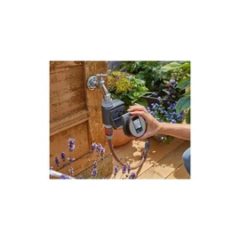 GARDENA Flex irrigation controller for quick automatic irrigation for the terrace and balcony, easy to use, Water Now function, Color Black/Grey/Orange 1890-20