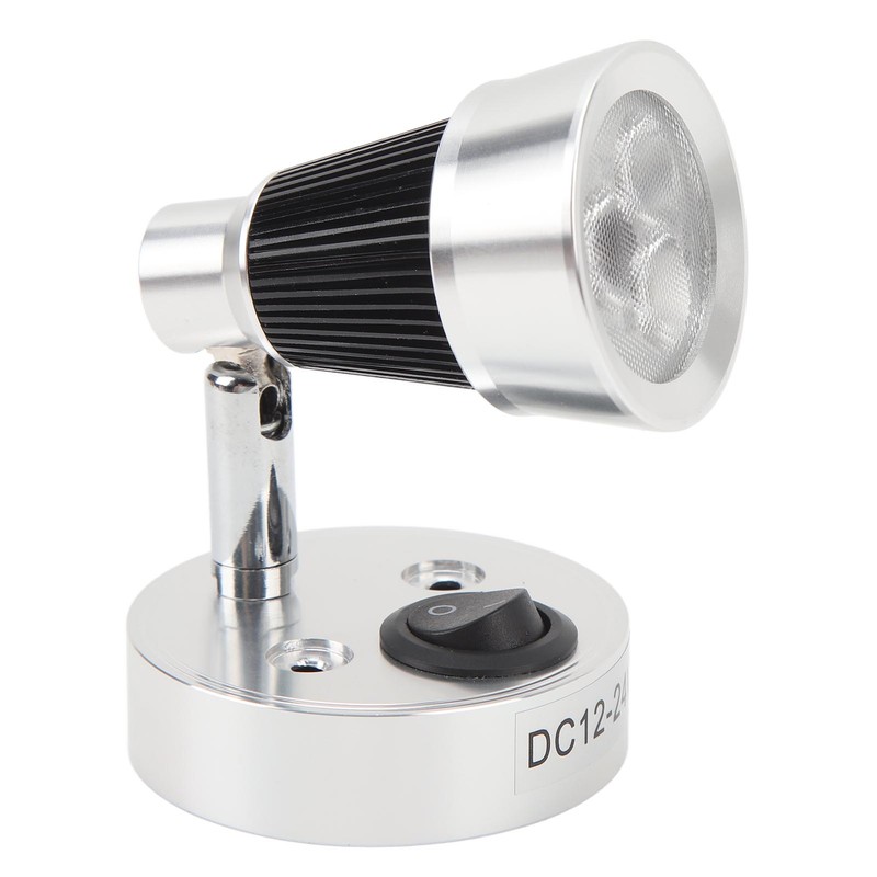 LED RV Bedside Lamp DC12 to 24V Silver 3W 3000K